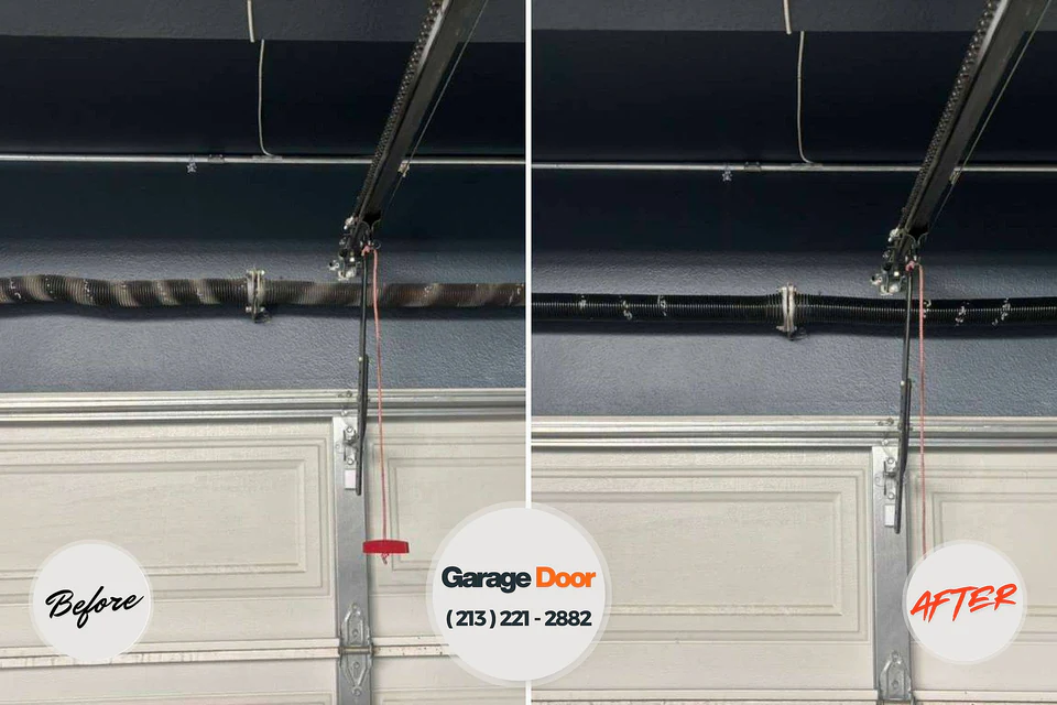 Before and after: garage door repair Westlake Corner, VA